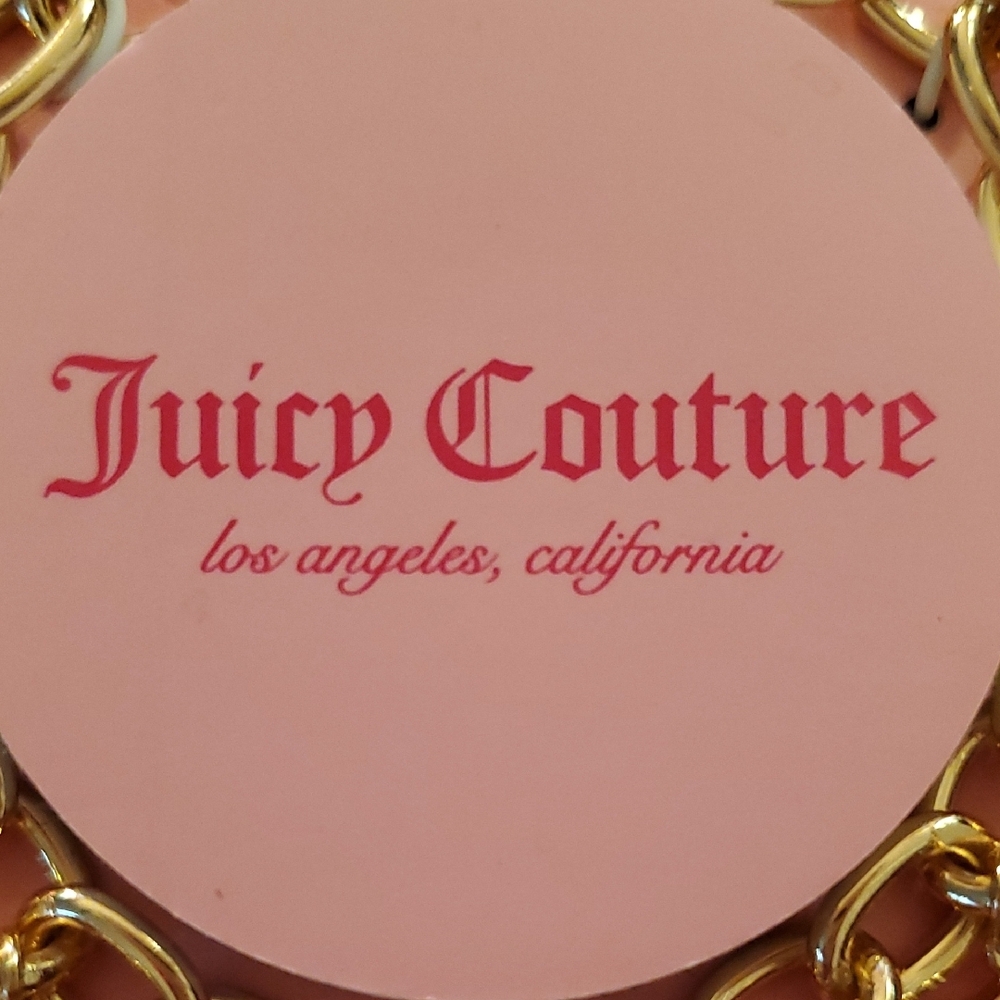 Juicy Couture Gold Bracelet with Heart & Jewel Charms New In Box 18" - Picture 2 of 6